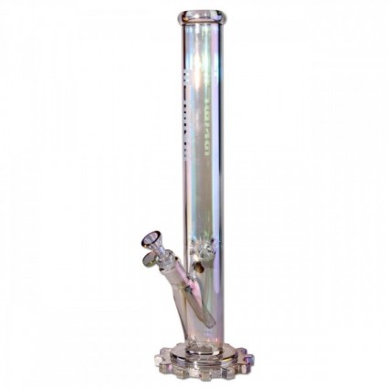 BLAZE GLASS Gear Ice Bong Rainbow Effect green/lilac